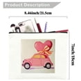 thumbnail image 5 of Pratyus Pink Love Canvas Tote Bag - Travel Essentials Ladies Cosmetic Bag with Hearts Print Design White, 5 of 6