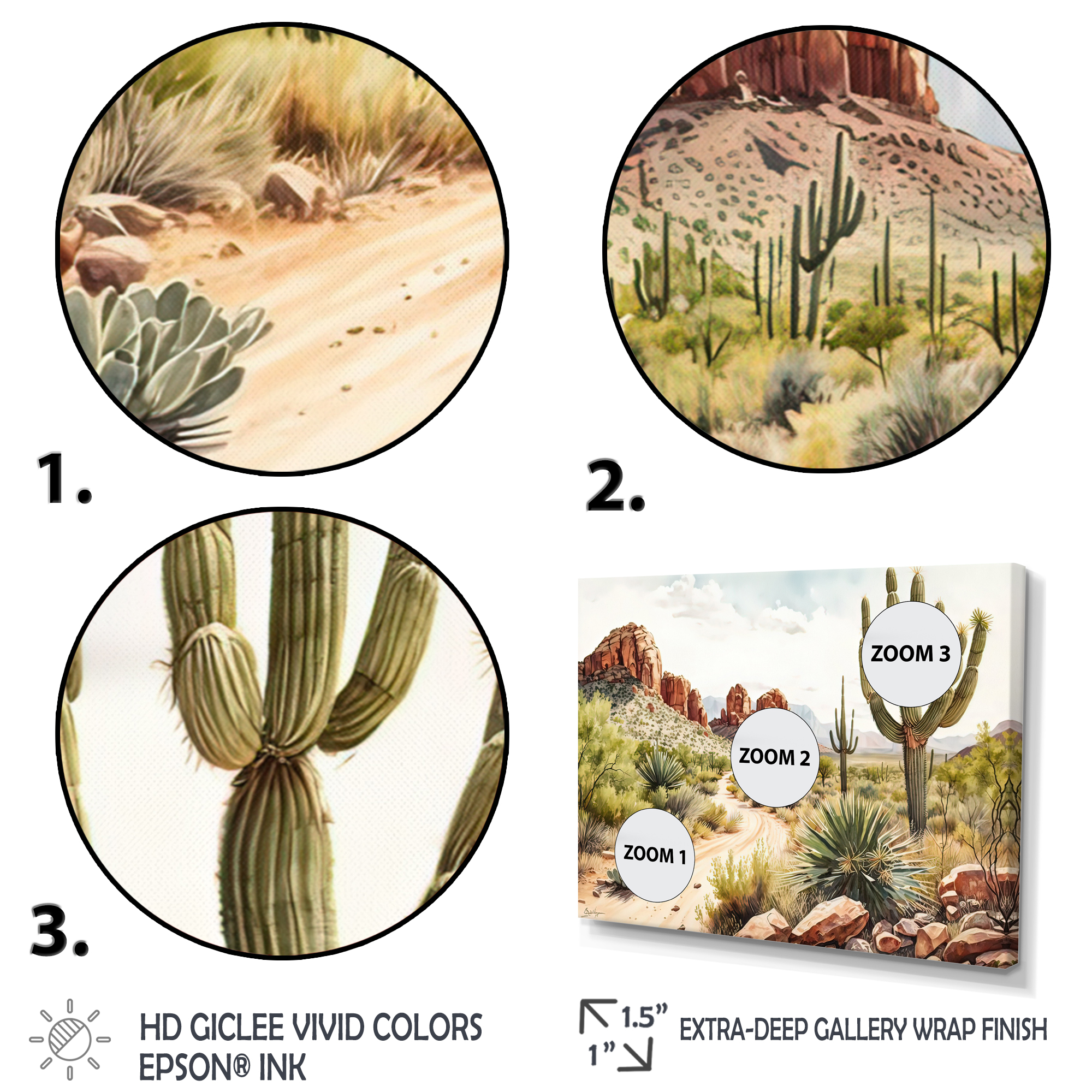 Designart Arizona Desert Scenery II Canvas Wall Art