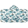 thumbnail image 5 of Yayeee Kids Hooded Towel with Hand Pockets Beach Soft Absorbent Bath Wrap 50 x 23.5 inch, Green Ocean Waves Pattern, 5 of 5