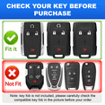 thumbnail image 2 of Soopcase for Chevy Key Fob Cover, TPU Key Protector Case with Leather Keychain for 2014-2021 Chevrolet Silverado 1500/2500/3500 HD Colorado Tahoe Suburban GMC Sierra Yukon Canyon(Black,3/6 Buttons), 2 of 6