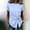 Light Blue, variant on Women's Casual Loose Fit Linen Short Sleeve Round Neck Summer Top