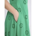 thumbnail image 3 of Free Assembly Women's Sleeveless Cotton Eyelet Panel Midi Dress, Sizes XS-XXL, 3 of 4