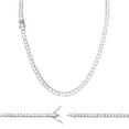 thumbnail image 5 of BEBERLINI Women Men Tennis Necklace Silver Plated CZ Chain 4 mm Fashion Jewelry Gift 24", 5 of 9