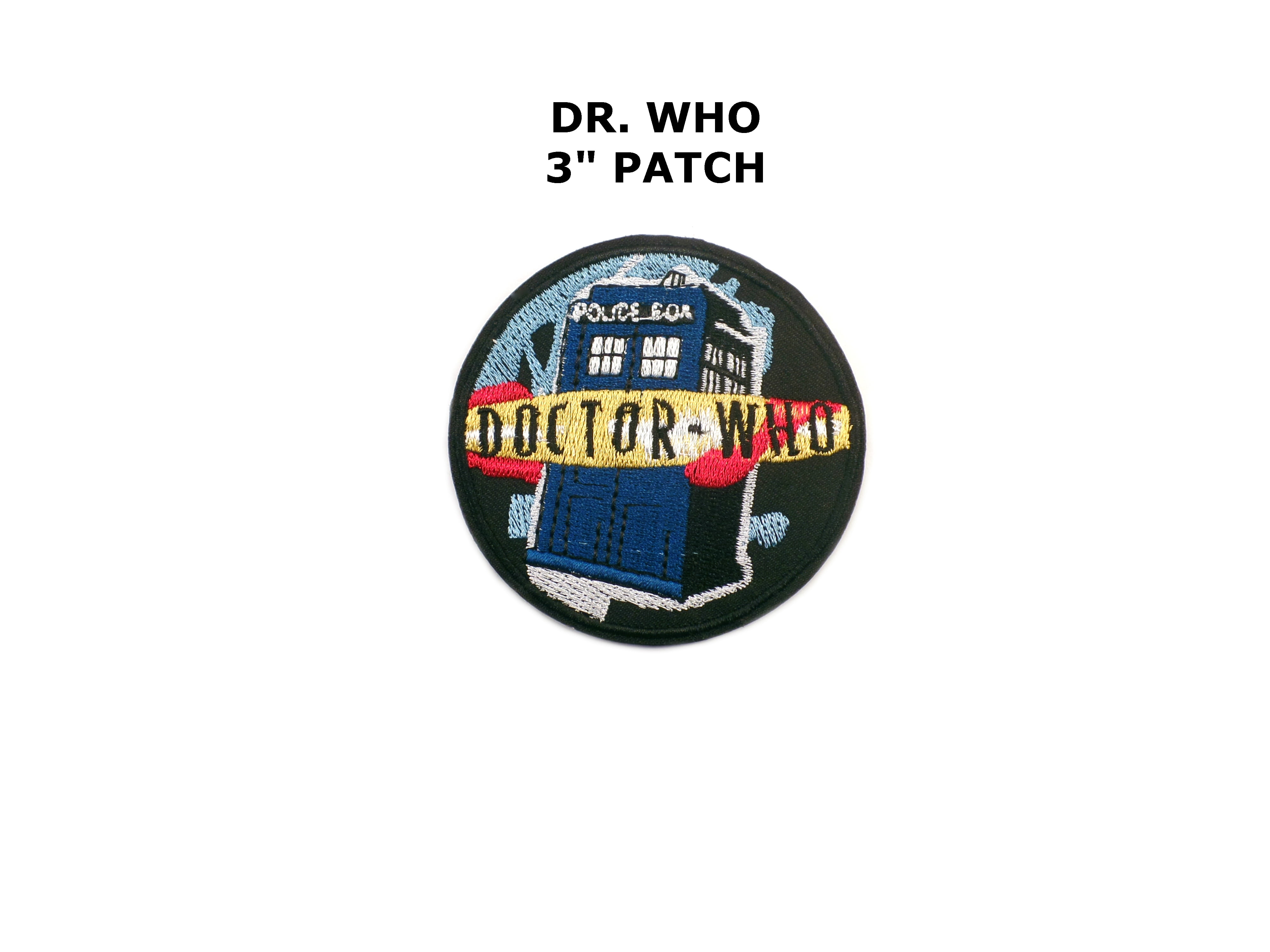 Dr Who DOCTOR WHO TARDIS DR DW SCIFI TV SHOW EMBROIDERED IRON ON APPLIQUE PATCH 3" 