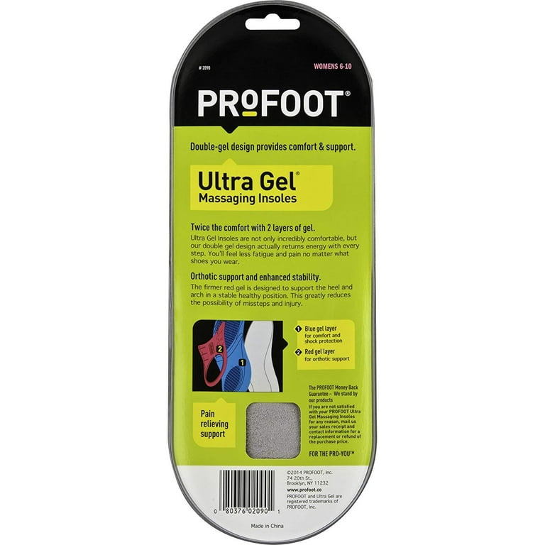 Profoot Ultra Gel Massaging Insoles Womens 6-10, 1 ct