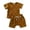 Brown, variant on HCYSFG Boys Solid Color Outfit Sets 2 Piece Crewneck Short Sleeve Pocket T Shirt And Shorts Clothing Sets Side Pockets Matching Sets