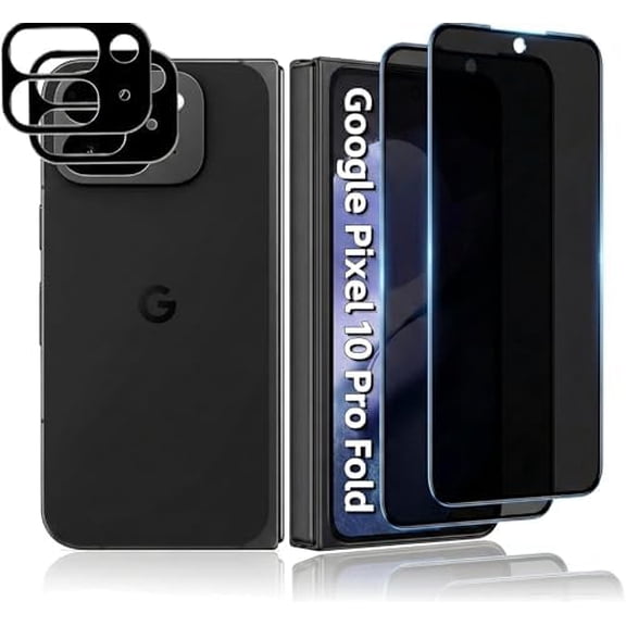 2 2 Pack Privacy Screen & Camera Lens Protector for Google Pixel 10 Pro Fold, Outer‑Screen‑Only Anti‑Spy Tempered Glass, 9H Hardness, Anti‑Scratch, Bubble‑Free Case‑Friendly Kit
