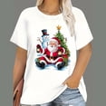 thumbnail image 4 of Camisetas de Navidad para mujer, Tops con estampado de dibujos animados de Papá Noel, camisetas de manga corta con cuello redondo, ropa informal de fiesta, Tops de gran tamaño para mujer, 4 of 5