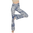 thumbnail image 1 of WLJ Women Tie-Dyed Crossover High Waisted Flare Wide Leg Yoga Pants, 1 of 4