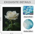 thumbnail image 3 of Diamond Art Kit for Adults, White Rose Bloom Leaf Elegance Diamond Painting for Adults Beginners, 5D DIY Diamond Art Painting Kits, Colorful Diamond Painting Craft for Home Decor 12x16, 3 of 7