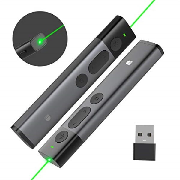 doosl presentation clicker upgraded remote green light, metal
