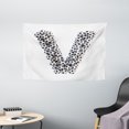 thumbnail image 1 of Letter V Tapestry, Diagonal Stripe Design Alphabet Symbol V Sport Themed Match Day Arrangement, Wall Hanging for Bedroom Living Room Dorm Decor, 60W X 40L Inches, Black and White, by Ambesonne, 1 of 2