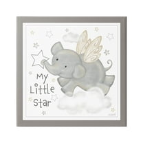 Stupell Industries My Little Star Elephant Animals & Insects Painting Gallery Wrapped Canvas Print Wall Art, 30 x 30