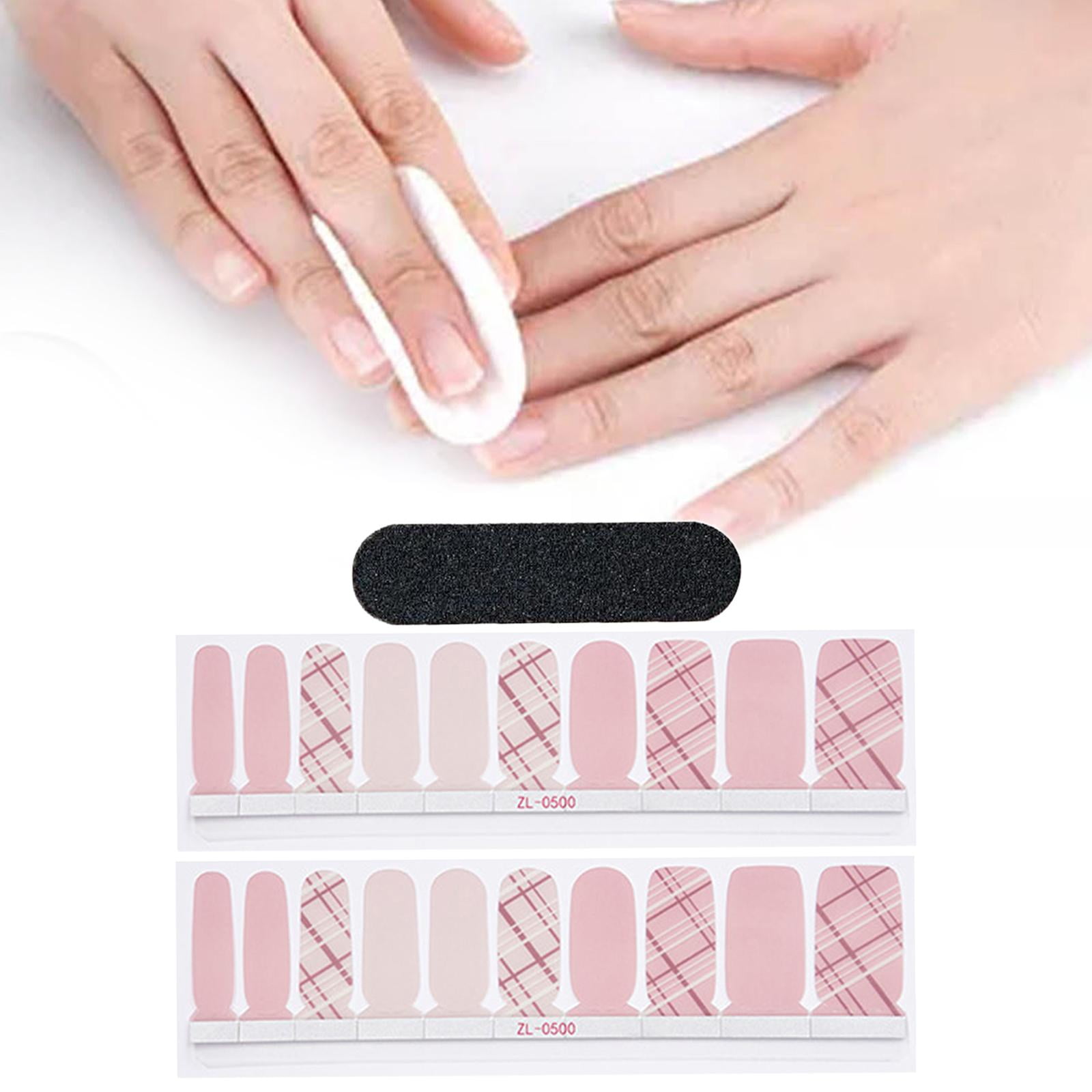 Serenable 5xSemi Cured Gel Nail Strips for Women Easy to Apply and Remove with Nail File