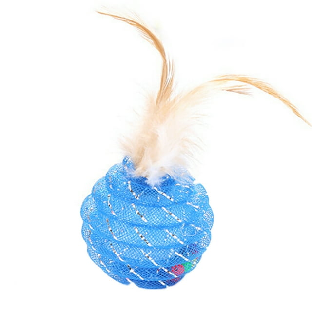 Cat Feather Ball Funny Interactive Training Cat Teaser Ball Cat Feather Toy
