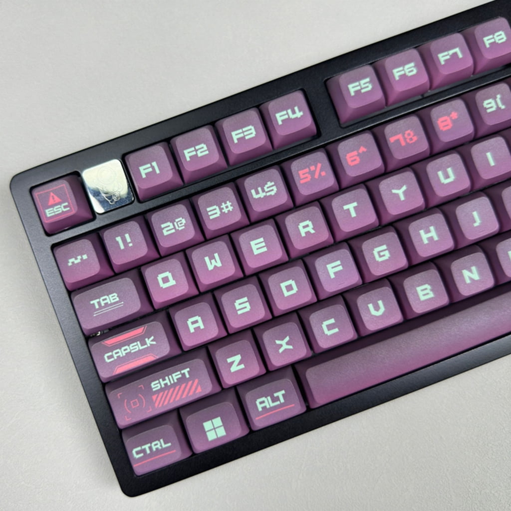 128PCS Keycap Cyber Type Gradually Change Keycaps Set Suitable for Mechanical Keyboards Decoration