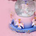 thumbnail image 3 of LED Carousel Snow Globes Rotating Music Box Birthday Swan Lake Crystal Ball Home Decor for Kids, 3 of 6