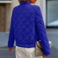thumbnail image 5 of Brglopf Women Quilted Bomber Jacket Zip Up Lightweight Coats Fashion Warm Fall Winter Jackets Outerwear with Pockets(Blue,S), 5 of 8