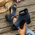 thumbnail image 4 of QNANSPI Women's Wedge Heel Shoes, Summer Casual Footwear for Women, Women Peep Toe High Heel Thick Sole Footwear With Broad Heel In Solid Color Summer Casual Shoes, 4 of 6