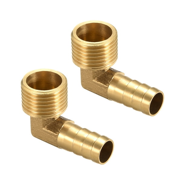 Brass Barb Hose Fitting 90 Degree Elbow 12mm Barbed x 1/2 G Male Pipe