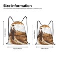 thumbnail image 2 of Xecao Western Cowboy Countryside Pattern Sports Drawstring Backpack - String Swim Gym Bag with Wet Proof Pocket for Women&Men-Small, 2 of 6