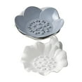 thumbnail image 2 of Soap Dish for Shower Self Draining XL Flexible Bar Holder for Shower, Silicone Flower Soap Saver Tray for Counter Bathtub Sink Bathroom Decor with Drainage -Mirror Surface Easy Clean (#D), 2 of 3