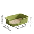 thumbnail image 4 of 2pcs Extra Large Cat Litter With High Sides Semi Enclosed Pet Toilet For Cats And Dogs Indoor Litter Tray Design Durable Pet Supplies Pet Others 16.5*11*4.5in, 4 of 5