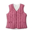 thumbnail image 2 of AUNVITO Mature Women's Thermal Fleece-Lined Quilted Vest with Fleece Collar, Lightweight Padded Sleeveless Jacket for Winter, Windproof Nylon Spandex Outerwear 450g, 2 of 8