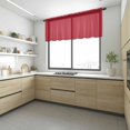 thumbnail image 6 of Pure Red Sheer Curtains Valances for Windows Simple Solid Color Chiffon Kitchen Valances for Cafe, Rod Pocket Voile Window Treatments Curtains for Living Room Bedroom, 54"x18", 6 of 9