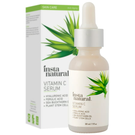 InstaNatural Vitamin C Serum for Face, With Hyaluronic Acid & Ferulic Acid, 1
