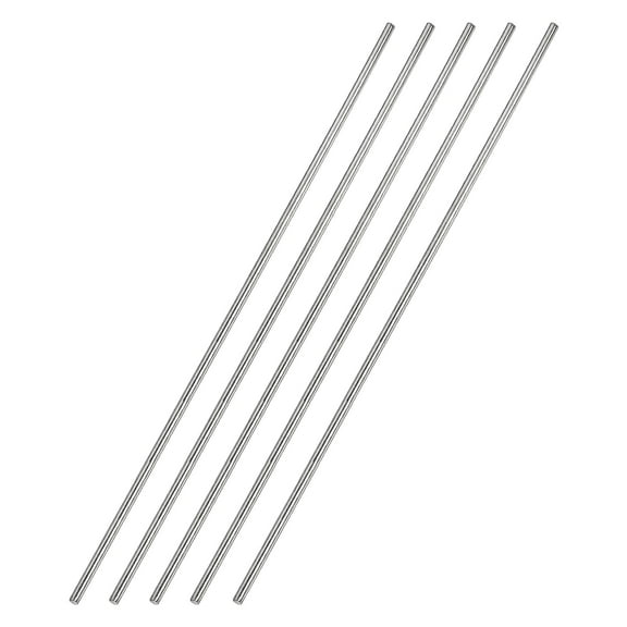 2.5mm x 300mm 304 Stainless Steel Solid Round Rod for DIY Craft - 5Pcs