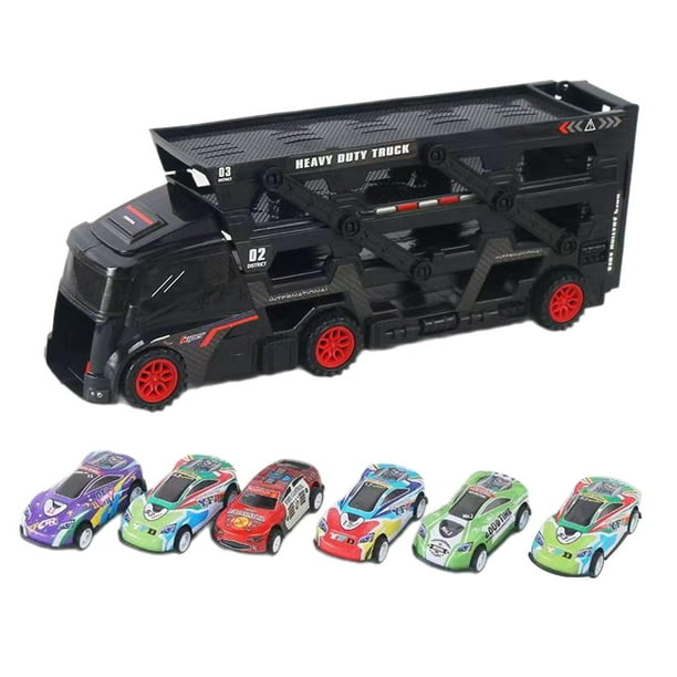 Camión de juguete Hugo Transportador de coches y camiones negro