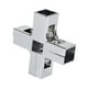 thumbnail image 4 of Conector de abrazadera para tubo cuadrado de 1" x 1" Instale fácilmente aleación de aluminio resistente Forma de cruz plateada, 4 of 8