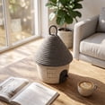 thumbnail image 7 of Cute House Shape Rope Storage Basket with Lid,Soft Breathable,Tapered House Roof Lid with Top Hanging Loop,Large Capacity Neat Storage Space(Gray), 7 of 7