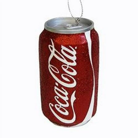 Kurt Adler 3.5" Resin Red Glitter Coke Can Ornament