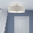 thumbnail image 5 of Livex Lighting Park Ridge 3-Light Metal & Fabric Semi Flush in Brushed Nickel, 5 of 14
