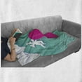 thumbnail image 6 of Angel Wings Soft Flannel Fleece Throw Blanket, Flying Cupid Carrying Big Heart Happy Valentines Day Design, Cozy Plush for Indoor and Outdoor Use, 50" x 70", Turquoise Marigold, by Ambesonne, 6 of 6
