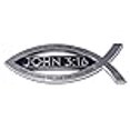 thumbnail image 3 of Christian Fish John 3:16 Verset Emblème Chrome, 3 of 4