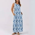 thumbnail image 6 of Zpzdpjkx Womens Summer Floral Maxi Dresses Casual Crew Neck Sleeveless Split Long Beach Vacation Tank Sundress with Pocket, 6 of 6