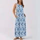 thumbnail image 5 of Vestido de Verano de Longitud de Rodilla para Mujeres sin Mangas de Cuello en V Vestido de Tanque de Playa Casual, Color Sólido de Uso Diario Suave, 5 of 8