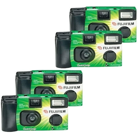 4 Pack Of Fujifilm Quicksnap Flash 400 ASA Disposable Single Use 35mm Camera