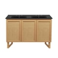 thumbnail image 3 of Arles 48 in. Natural Oak, Double Basin Bathroom Vanity With Black, 3-Hole Ceramic Sink Top, 3 of 8