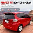 thumbnail image 2 of Ikon Motorsports Rear Window Roof Spoiler Compatible with 2009-2013 Honda Fit, Mug Style Gloss Black ABS Roofline Windshield Visor Spoiler Wing, 2 of 8