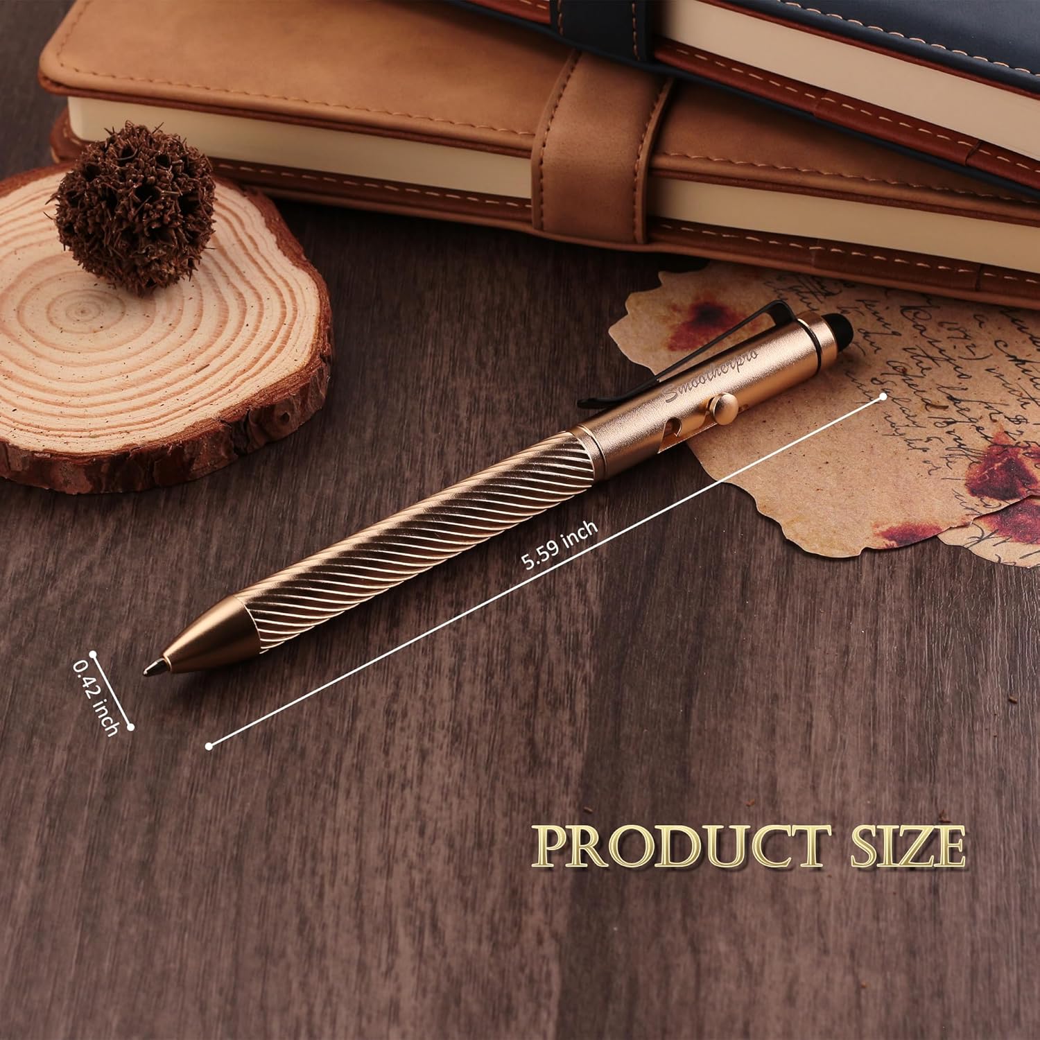 Bolt Action Pen with Stylus Tip, Compatible with Fisher Space SPR4 Refill and Parker Refill, Gray Ballpoint Stylus Pen for Touch Screen