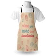 thumbnail image 3 of I Love You More Apron Fun Quote and Pastel Backdrop with Scattered Strawberries, Unisex Kitchen Bib Apron with Adjustable Neck for Cooking Baking Gardening, Sand Brown Coral Slate Blue, by Ambesonne, 3 of 3