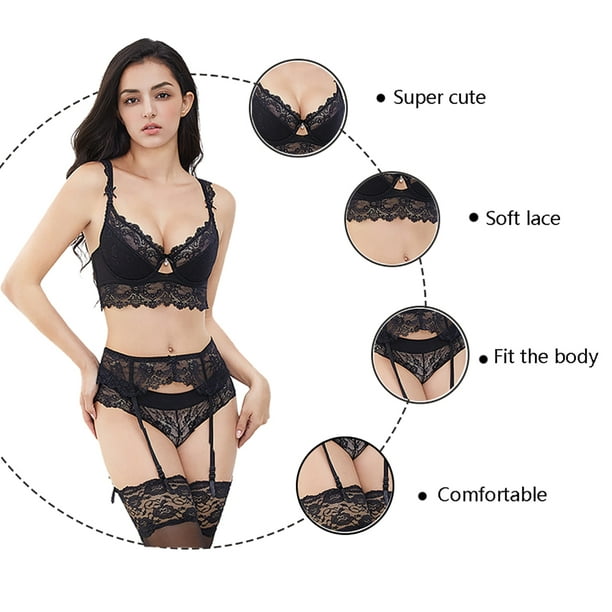 Buy VarsbabyWomen Linen Embroidery Lace Bra Sexy Lingerie for