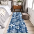 thumbnail image 4 of Runner Rug 2 x 6 Ft, Navy Blue Coastal Washable Non-Slip Floor Mat for Kitchen Hallway/Entryway, Summer Beach Nautical Starfish Coral Vintage Long Kitchen Runner Area Rugs for Living Room,, 4 of 8