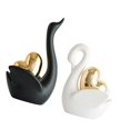 thumbnail image 4 of 2 figuras de cisne, estatuas modernas para decoración de pareja, adorno de mesa para decoración En blanco y negro, 4 of 9
