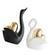 thumbnail image 4 of 2 figuras de cisne de cerámica para decoración de pareja, adorno para sala de estar. En blanco y negro, 4 of 9