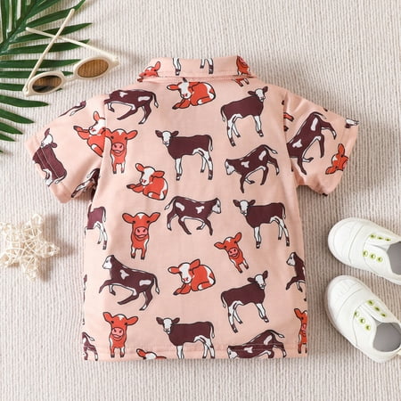 

TOWED22 Toddler Tshirt Toddler Boys Girls Short Sleeve Cartoon Prints Coat Kids Tops T Shirt Short Sleeve Shirts For Toddler Yellow